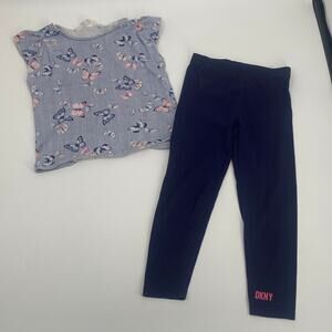 H&M Butterfly Shirts with DKNY Pants Girls Size 6